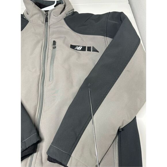 NEW BALANCE MENS GRAY/BLACK ZIP UP Fleece LINED 2in 1 JACKET Sz L No Hood *Notes - Picture 10 of 16
